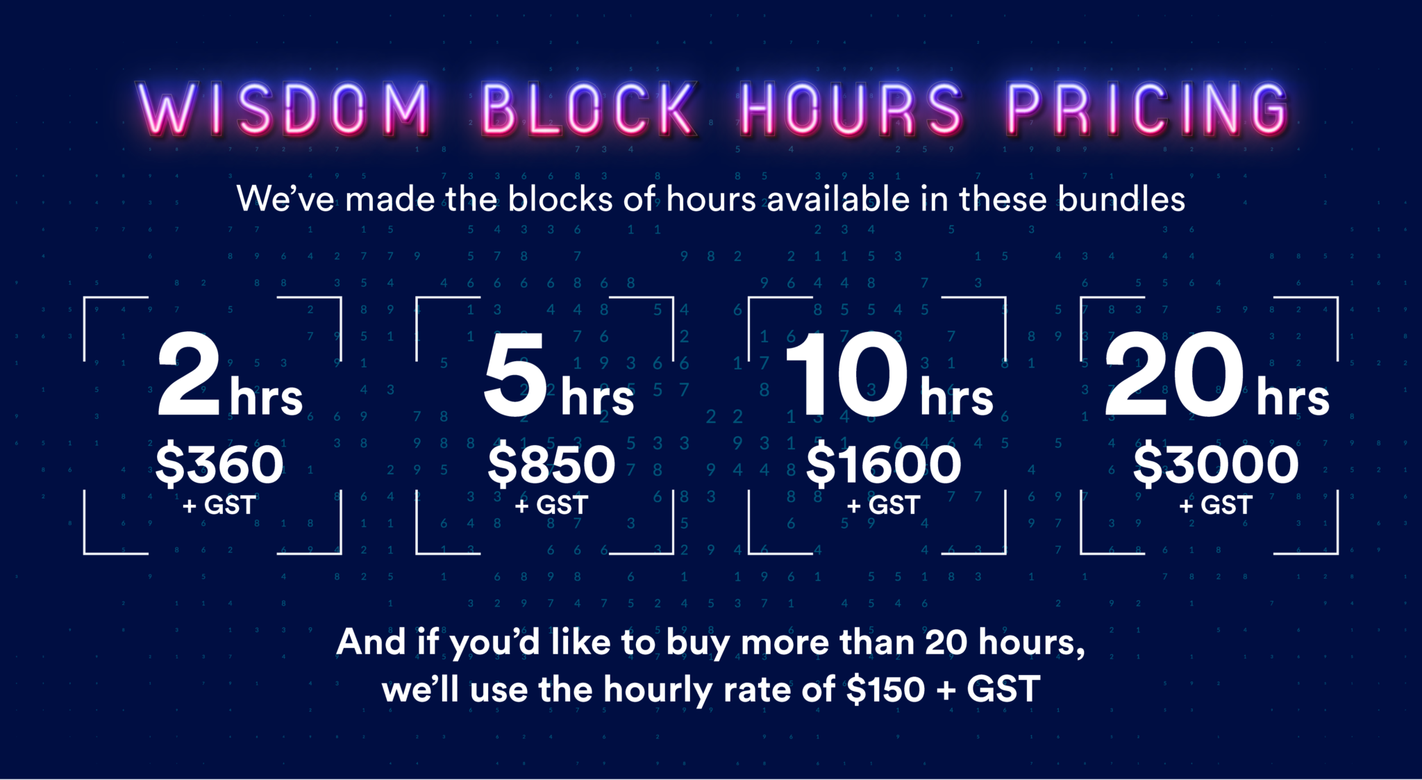 Wisdom Block Hours WISDOM Creative and Marketing Agency